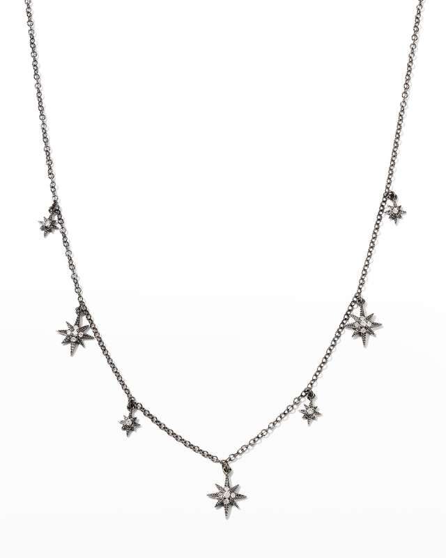 Black Starburst Adjustable Necklace